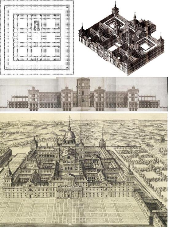 Las semejanzas entre la planta y el alzado de la fachada elaborados por Villalpando y la construcción real del Monasterio son indiscutibles